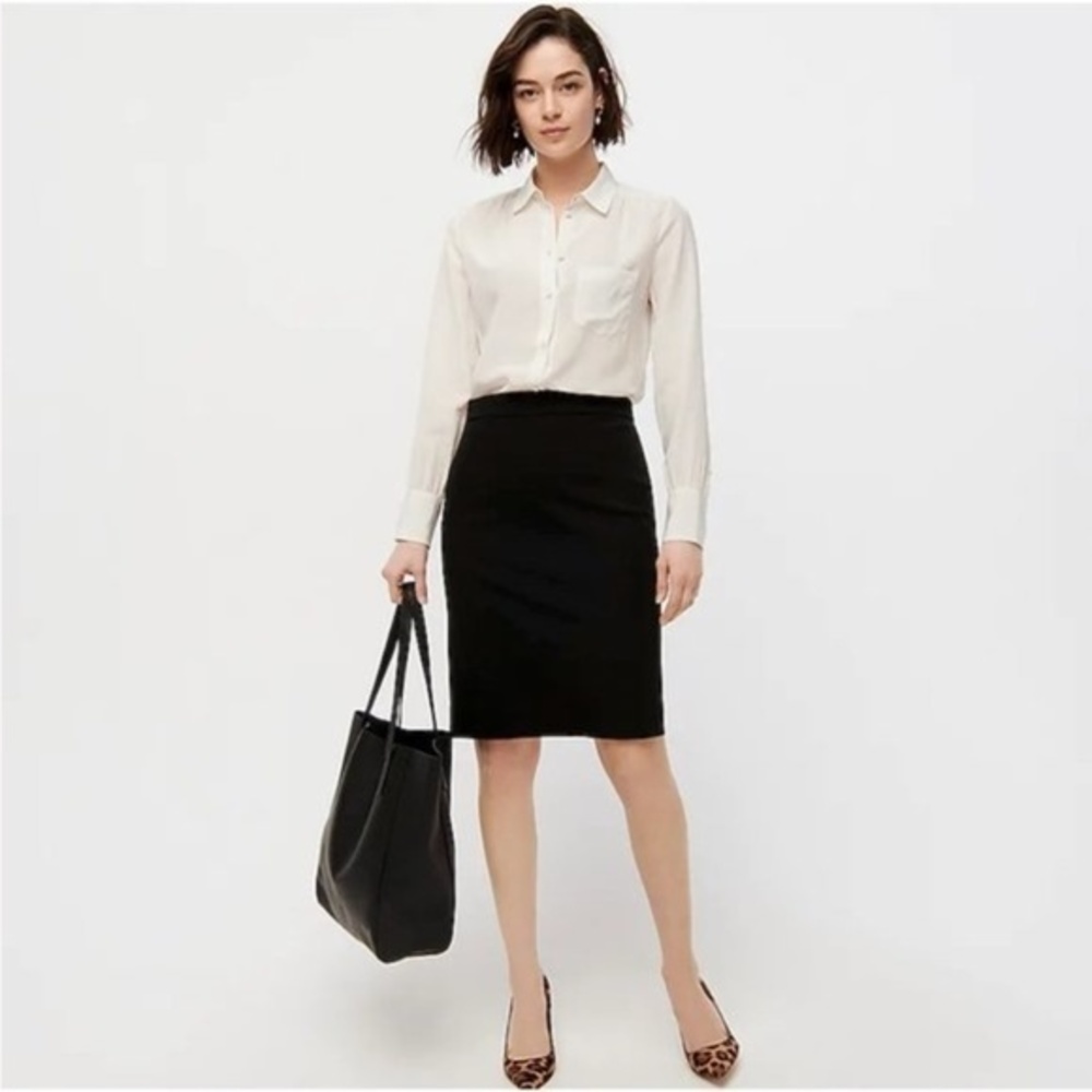 J. Crew The Pencil Skirt Double Serge Black - Size 4